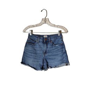 J Crew Shorts Womens 25 Denim High Rise Short Rolled Raw Cuff